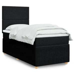 Cama com molas/colchão 80x200 cm tecido preto Medidas Queen Size