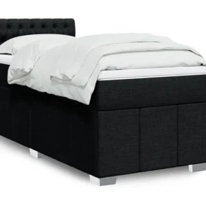 Cama com molas/colchão 90x190 cm tecido preto Edição com Espelho