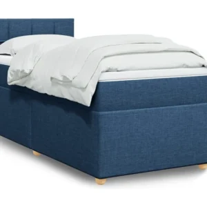 Cama com molas/colchão 90x200 cm tecido azul para Quartos de Casal