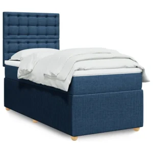 Cama com molas/colchão 90x200 cm tecido azul Tecido Resistente
