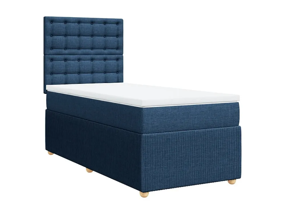 Cama com molas/colchão 90x200 cm tecido azul Tecido Resistente