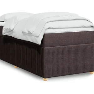 Cama com molas/colchão 90x200 cm tecido castanho-escuro para Organização de Roupas