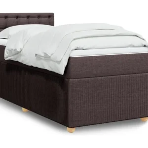 Cama com molas/colchão 90x200 cm tecido castanho-escuro Medidas Queen Size