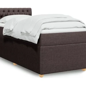 Cama com molas/colchão 90x200 cm tecido castanho-escuro para Organização de Roupas
