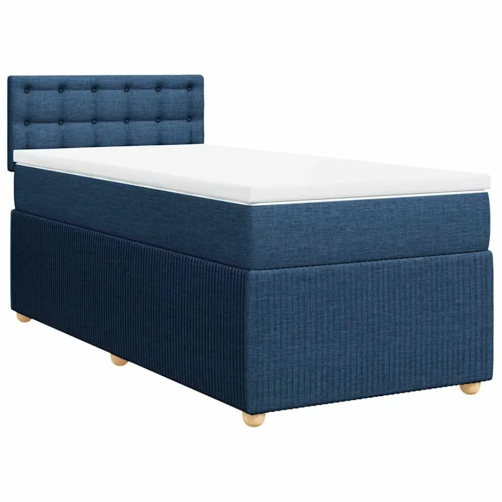 Cama com molasemcolchão 100x200 cm tecido azul com Colchão Incluso