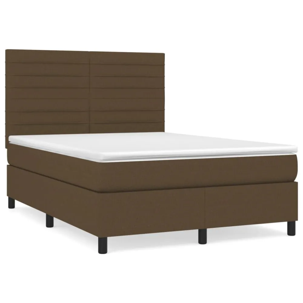 Cama com molasemcolchão 140x190 cm tecido castanho-escuro Edição com Espelho