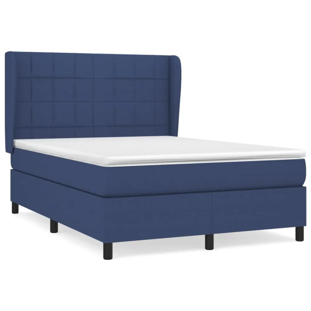 Cama com molasemcolchão 140x200 cm tecido azul com Colchão Incluso