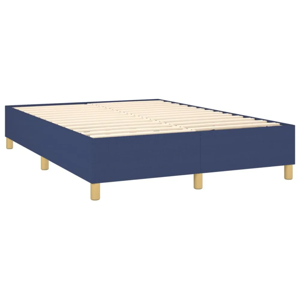 Cama com molasemcolchão 140x200 cm tecido azul com Garantia Estendida