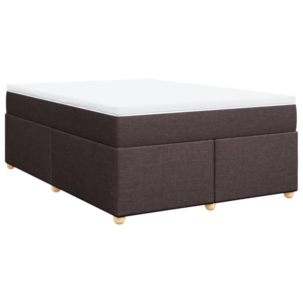 Cama com molasemcolchão 140x200 cm tecido castanho-escuro com Pés Ajustáveis