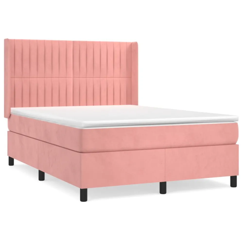Cama com molasemcolchão 140x200 cm veludo rosa para Organização de Roupas