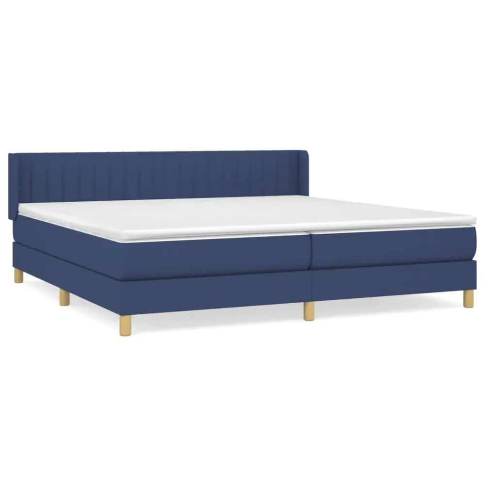 Cama com molasemcolchão 200x200 cm tecido azul Fácil Montagem