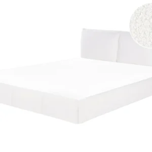 Cama de água de casal em bouclé branco 160 x 200 cm VINAY