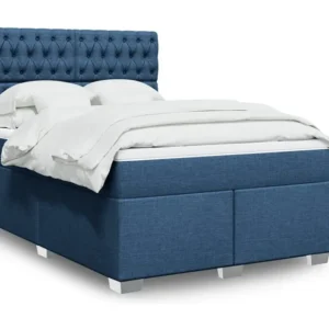 Cômoda Organizadora Cama com molas/colchão 140x200 cm tecido azul