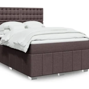 Cômoda Organizadora Cama com molas/colchão 140x200 cm tecido castanho-escuro