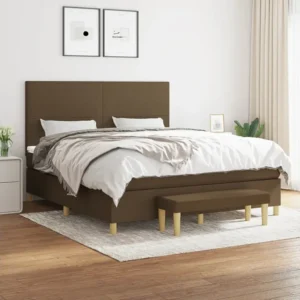 Cômoda Organizadora Cama com molas/colchão 160x200 cm tecido castanho-escuro
