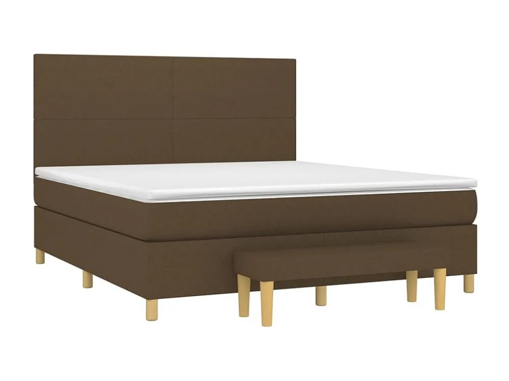 Cômoda Organizadora Cama com molas/colchão 160x200 cm tecido castanho-escuro