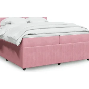 Cômoda Organizadora Cama com molas/colchão 200x200 cm veludo rosa