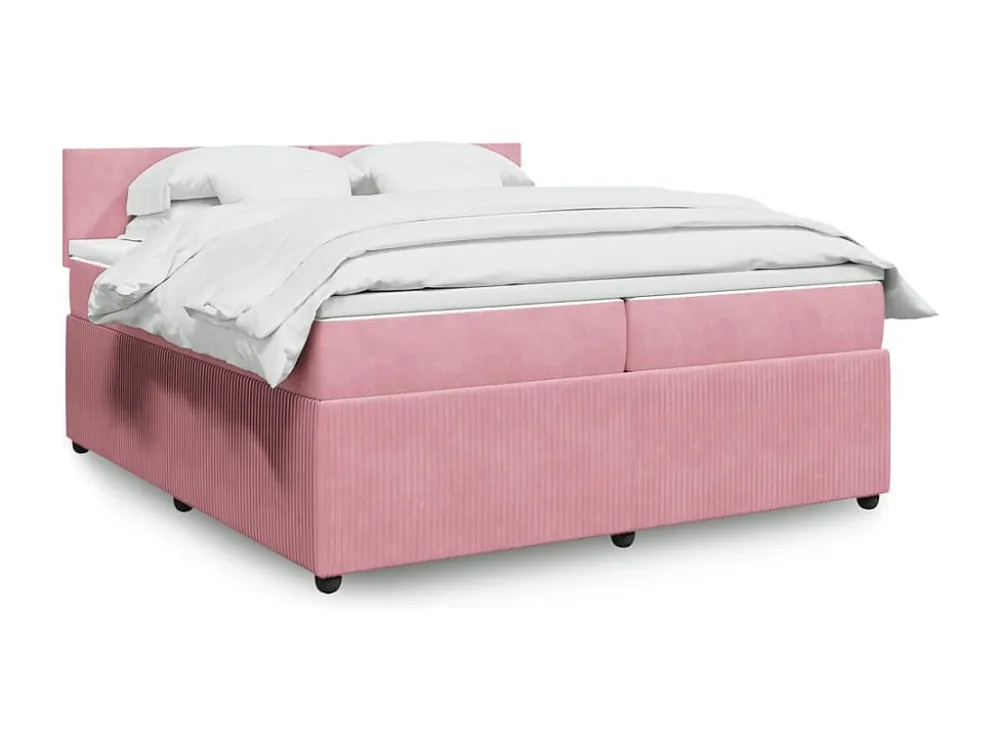 Cômoda Organizadora Cama com molas/colchão 200x200 cm veludo rosa