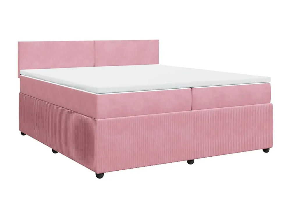 Cômoda Organizadora Cama com molas/colchão 200x200 cm veludo rosa