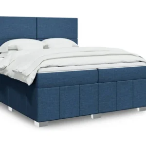 Cômoda Organizadora Cama com molas/colchão 200x200 cm tecido azul