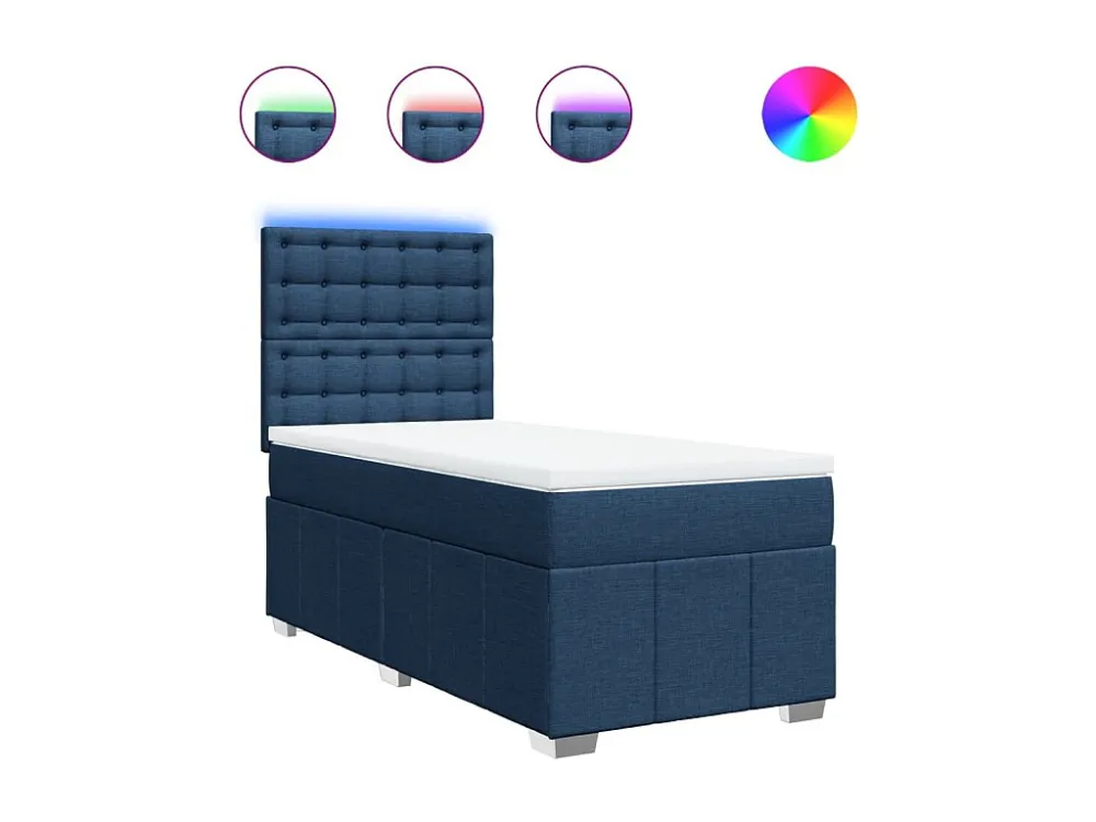 Cômoda Organizadora Cama com molas/colchão 80x200 cm tecido azul