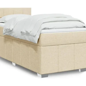 Cômoda Organizadora Cama com molas/colchão 90x190 cm tecido cor creme