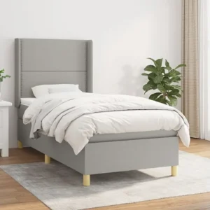 Cômoda Organizadora Cama com molas/colchão 90x200 cm tecido cinza-claro