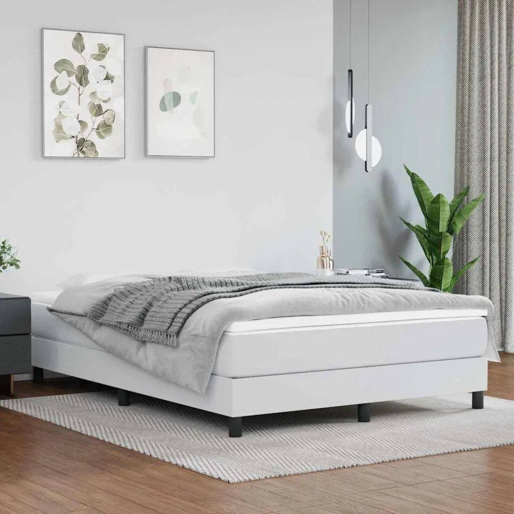 Cômoda Organizadora Colchão de molas ensacadas 140x200x20cm couro artificial branco