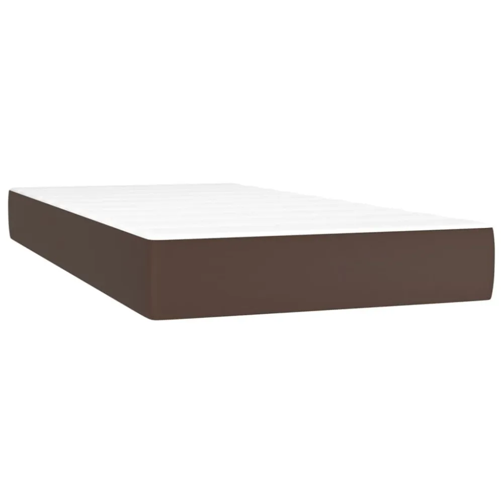 Colchão molas ensacadas 100x200x20 cm couro artificial castanho para Organização de Roupas