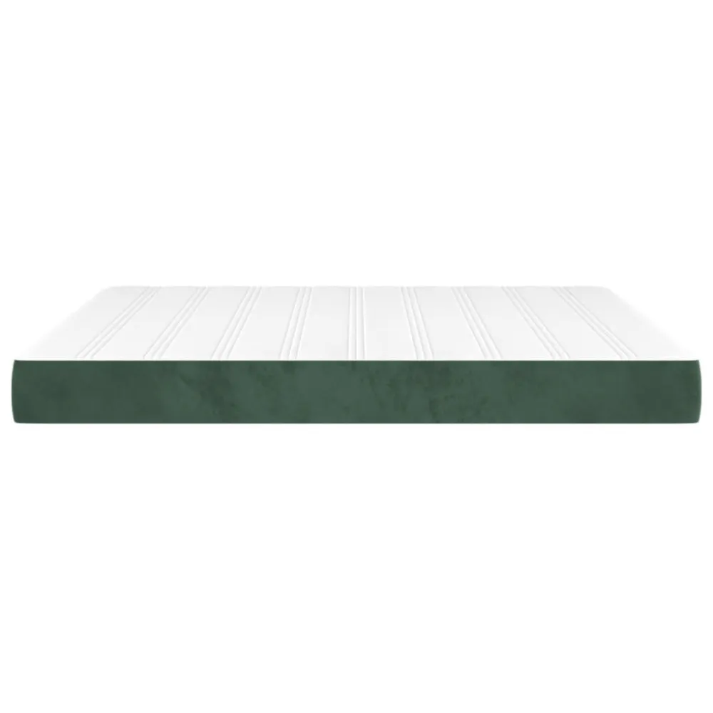 Colchão de molas ensacadas 180x200x20 cm veludo verde-escuro | Design Escandinavo |