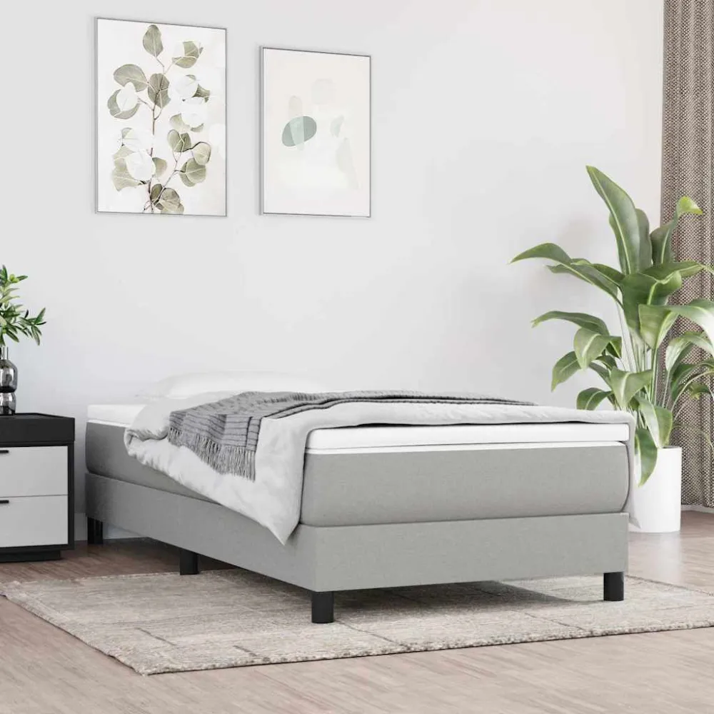 Colchão de molas ensacadas 90x190x20 cm tecido cinza-claro com Gavetas de Armazenamento
