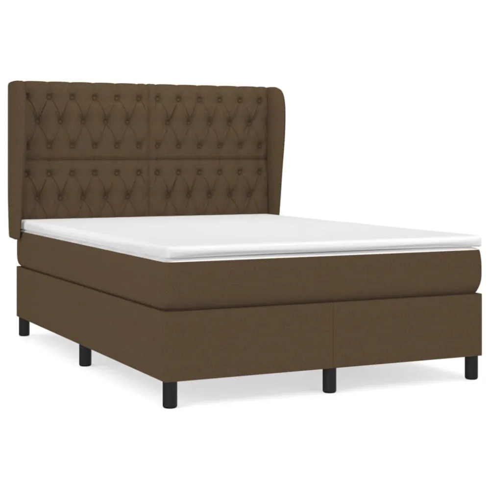 Conjunto Completo para Quarto Cama com molasemcolchão 140x200 cm tecido castanho-escuro