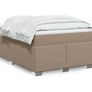 Conjunto Completo para Quarto Cama com molas/colchão 120x200 cm couro artificial cappuccino