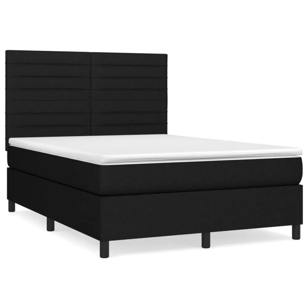 Conjunto Completo para Quarto Cama com molasemcolchão 140x200 cm tecido preto