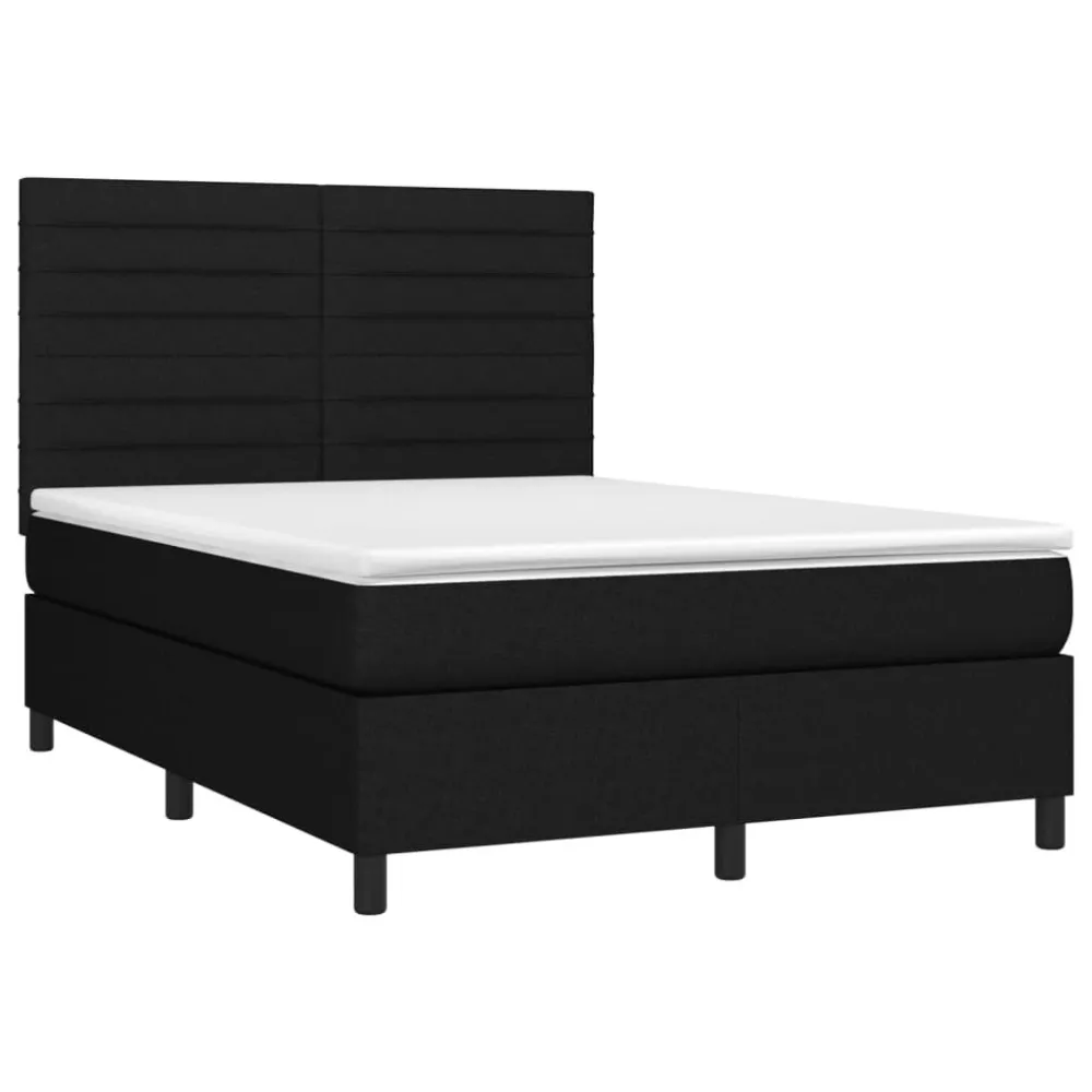 Conjunto Completo para Quarto Cama com molasemcolchão 140x200 cm tecido preto