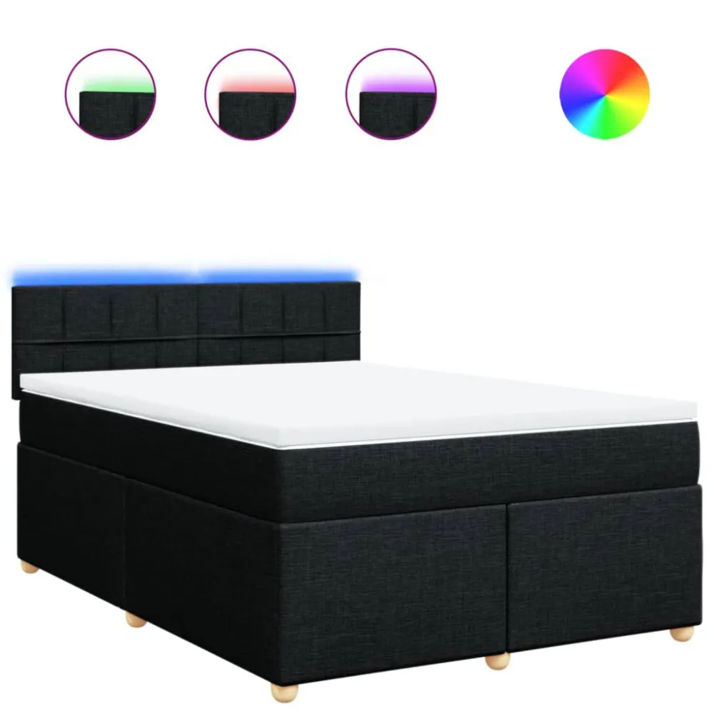 Conjunto Completo para Quarto Cama com molasemcolchão 140x190 cm tecido preto
