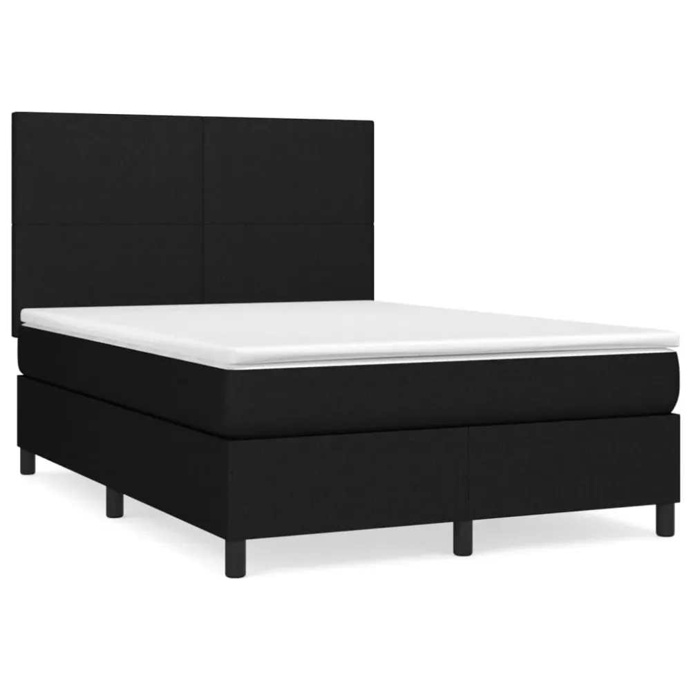 Conjunto Completo para Quarto Cama com molasemcolchão 140x190 cm tecido preto