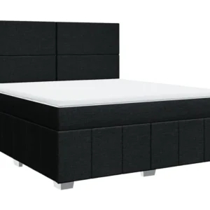 Conjunto Completo para Quarto Cama com molas/colchão 180x200 cm tecido preto