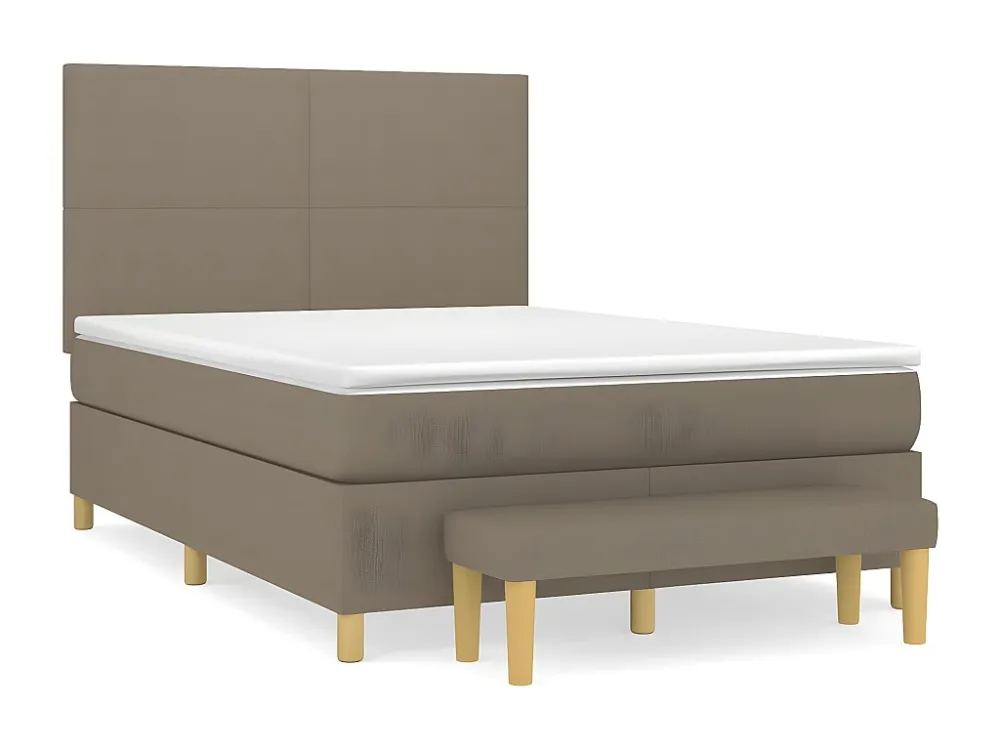 Design de Luxo Cama com molas/colchão 140x200 cm tecido castanho-acinzentado