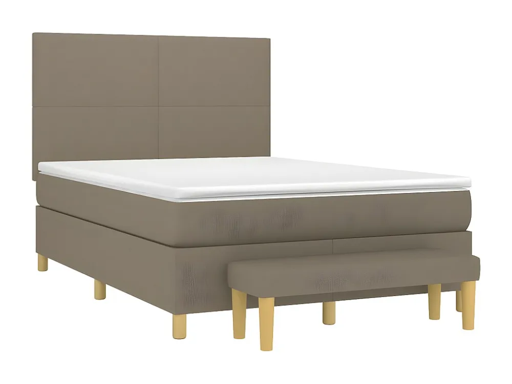 Design de Luxo Cama com molas/colchão 140x200 cm tecido castanho-acinzentado
