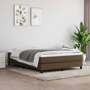 Design de Luxo Cama com molas/colchão 140x200 cm tecido castanho-escuro