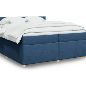 Design de Luxo Cama com molas/colchão 200x200 cm tecido azul