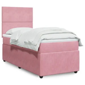 Design de Luxo Cama com molas/colchão 80x200 cm veludo rosa