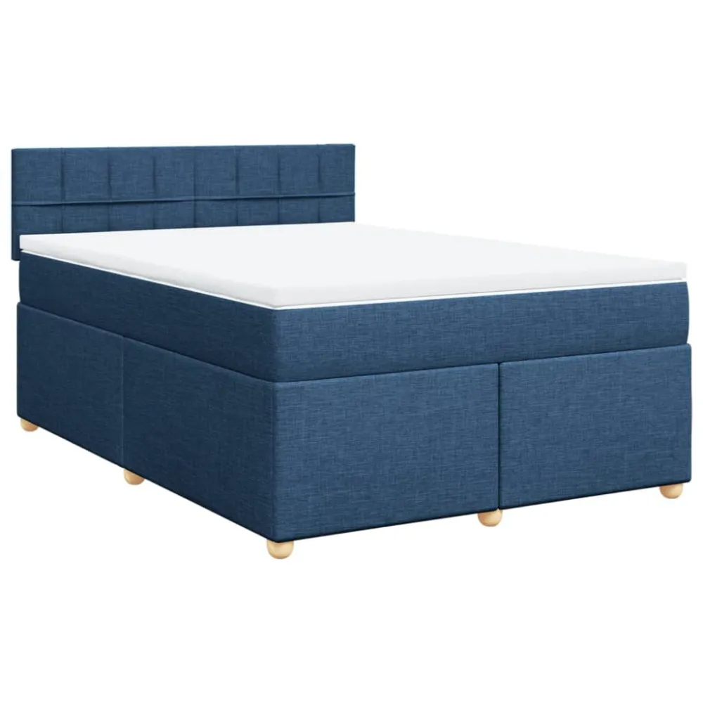 Design de Luxo Cama com molasemcolchão 140x200 cm tecido azul