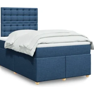 Ergonômico Cama com molas/colchão 120x200 cm tecido azul