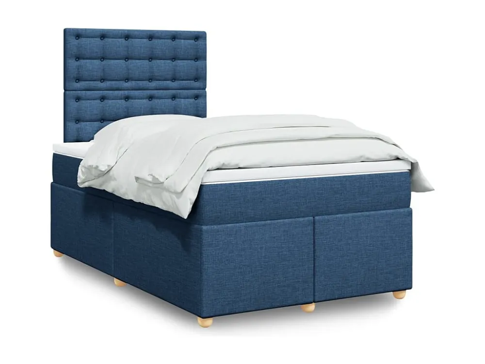 Ergonômico Cama com molas/colchão 120x200 cm tecido azul