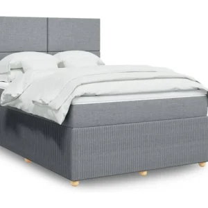 Ergonômico Cama com molas/colchão 140x190 cm tecido cinzento-claro