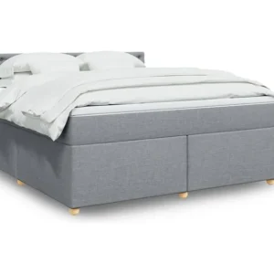 Ergonômico Cama com molas/colchão 180x200 cm tecido cinzento-claro