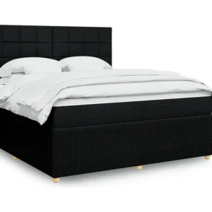 Ergonômico Cama com molas/colchão 180x200 cm tecido preto