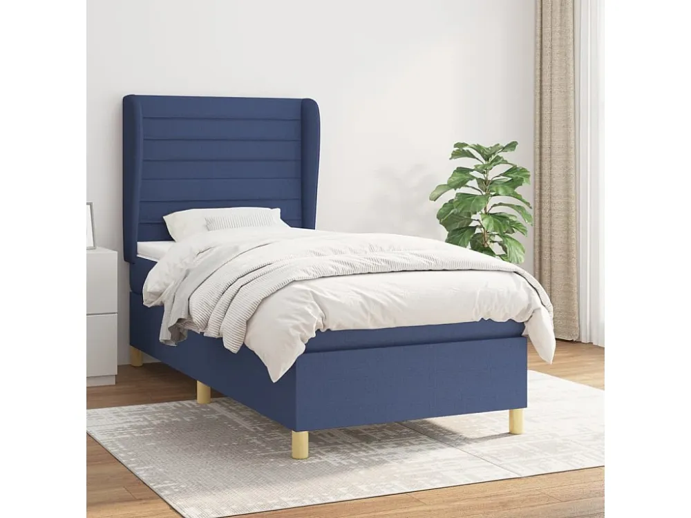 Ergonômico Cama com molas/colchão 80x200 cm tecido azul